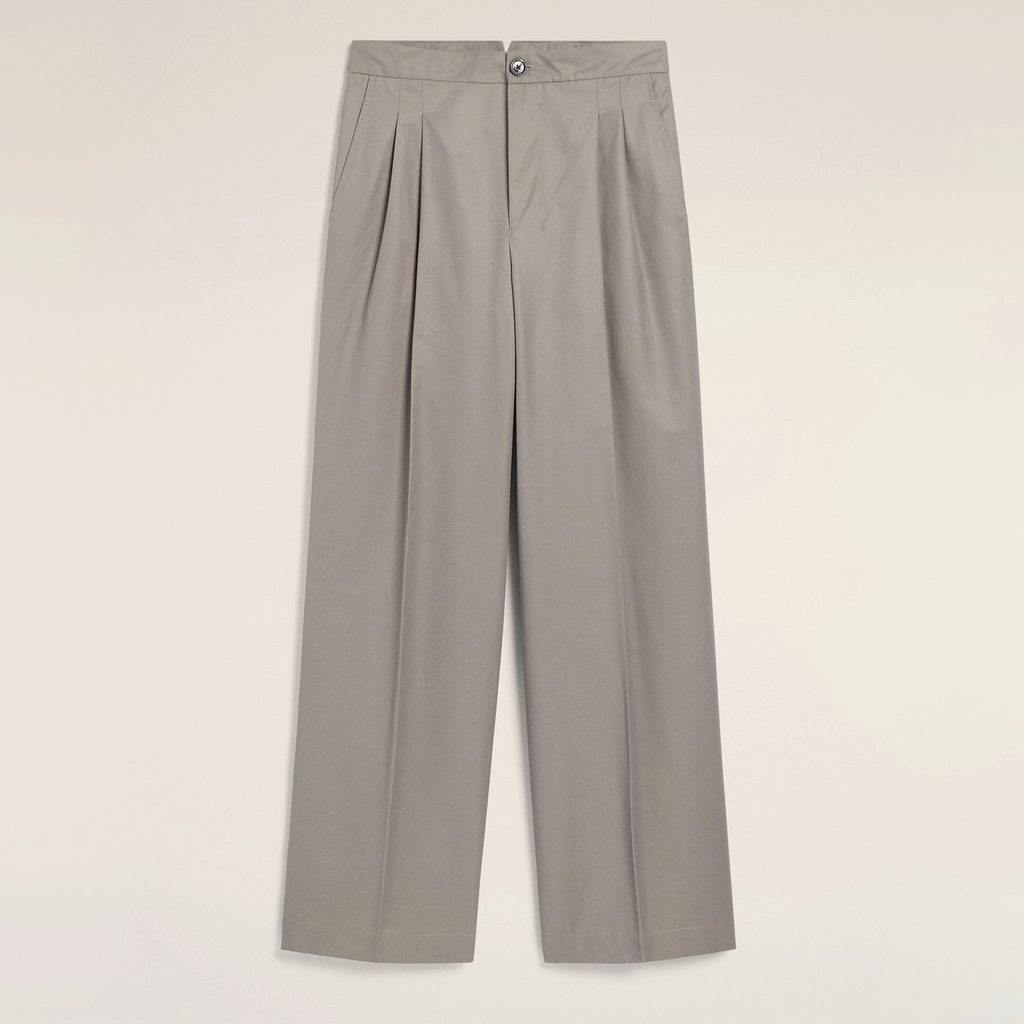 AMI Paris Large Fit Cotton-Satin Trousers - S